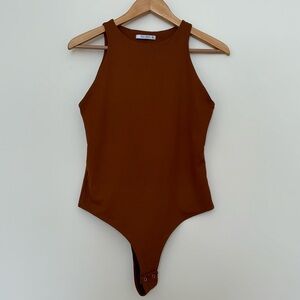 Orange High Neck Bodysuit
